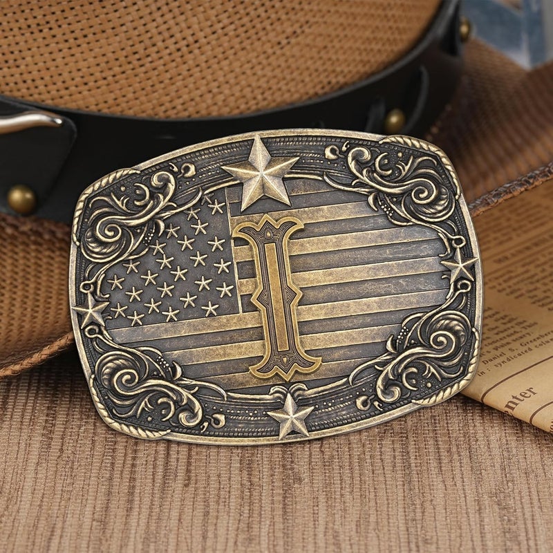 Flipslo Store Western Belt Buckle for Men Women Initial Letter A to Z Cowboy Belt Buckle Texas Buckle hebillas vaqueras para hombre - Image 3